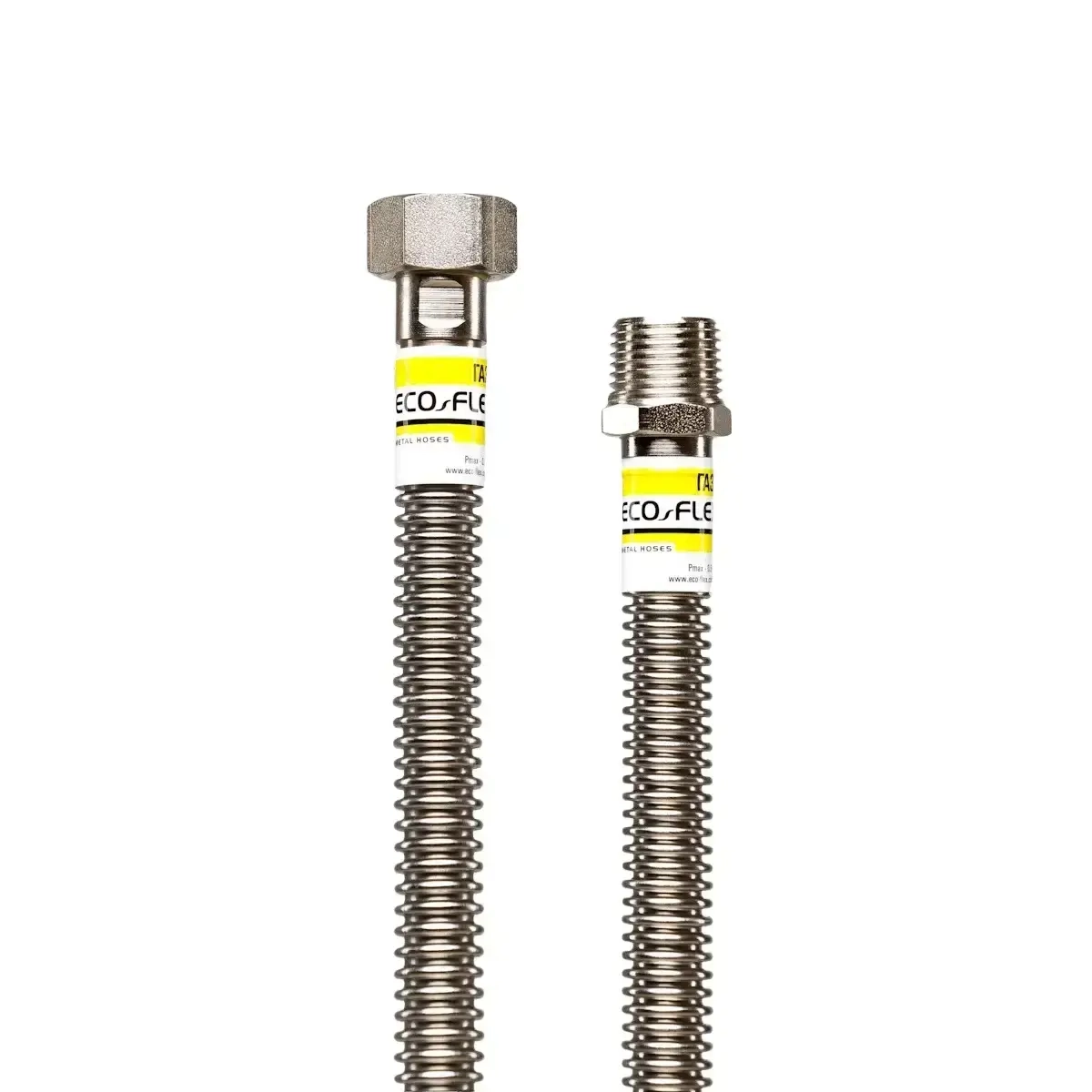 Газовый шланг Eco‑Flex Стандарт ВН 1/2"x1/2" 2,5м нержавеющая сталь (G1FM250)