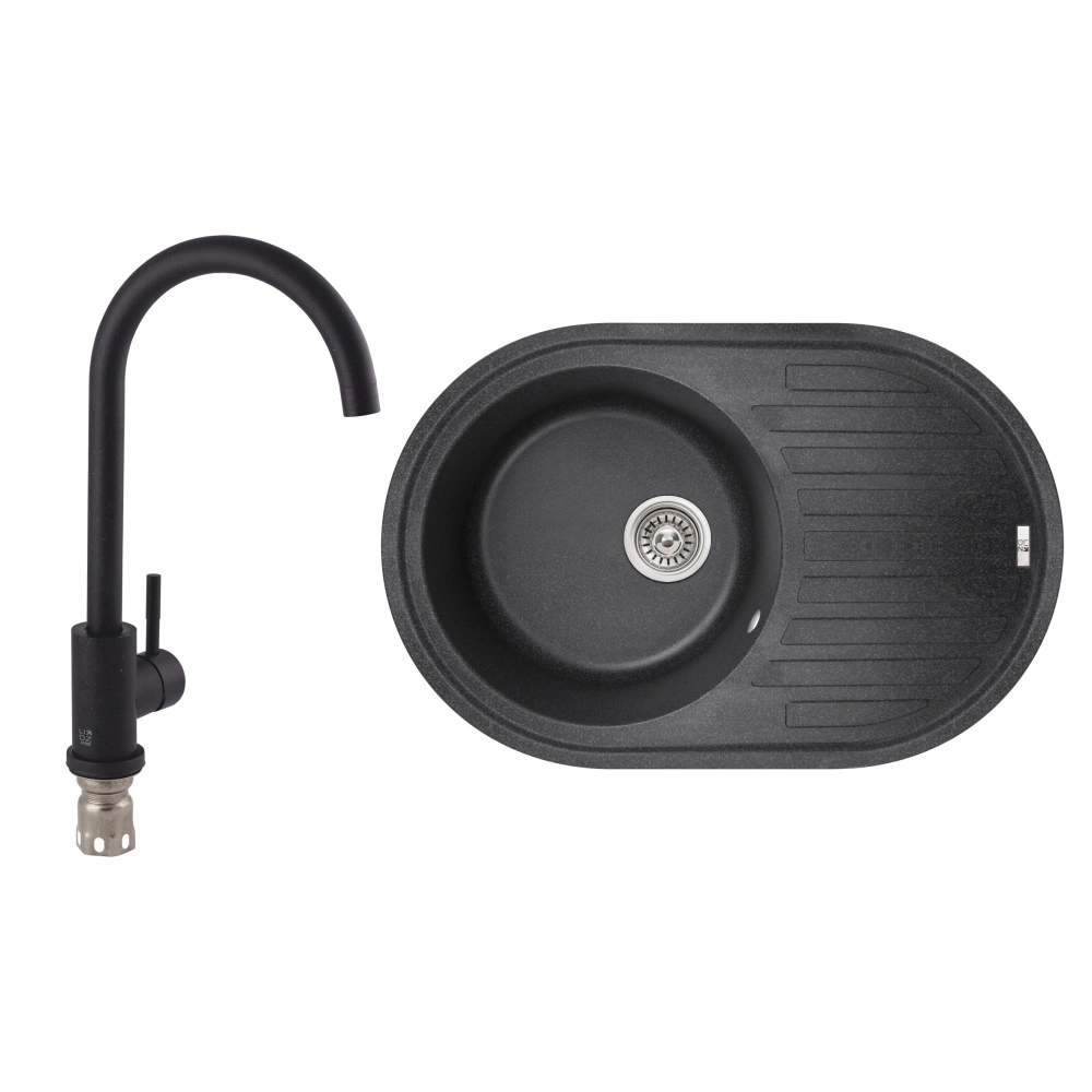 Набор: мойка Lidz (BLA-03) 780x500/200 + смеситель для кухни Lidz Aria 015F (k35)