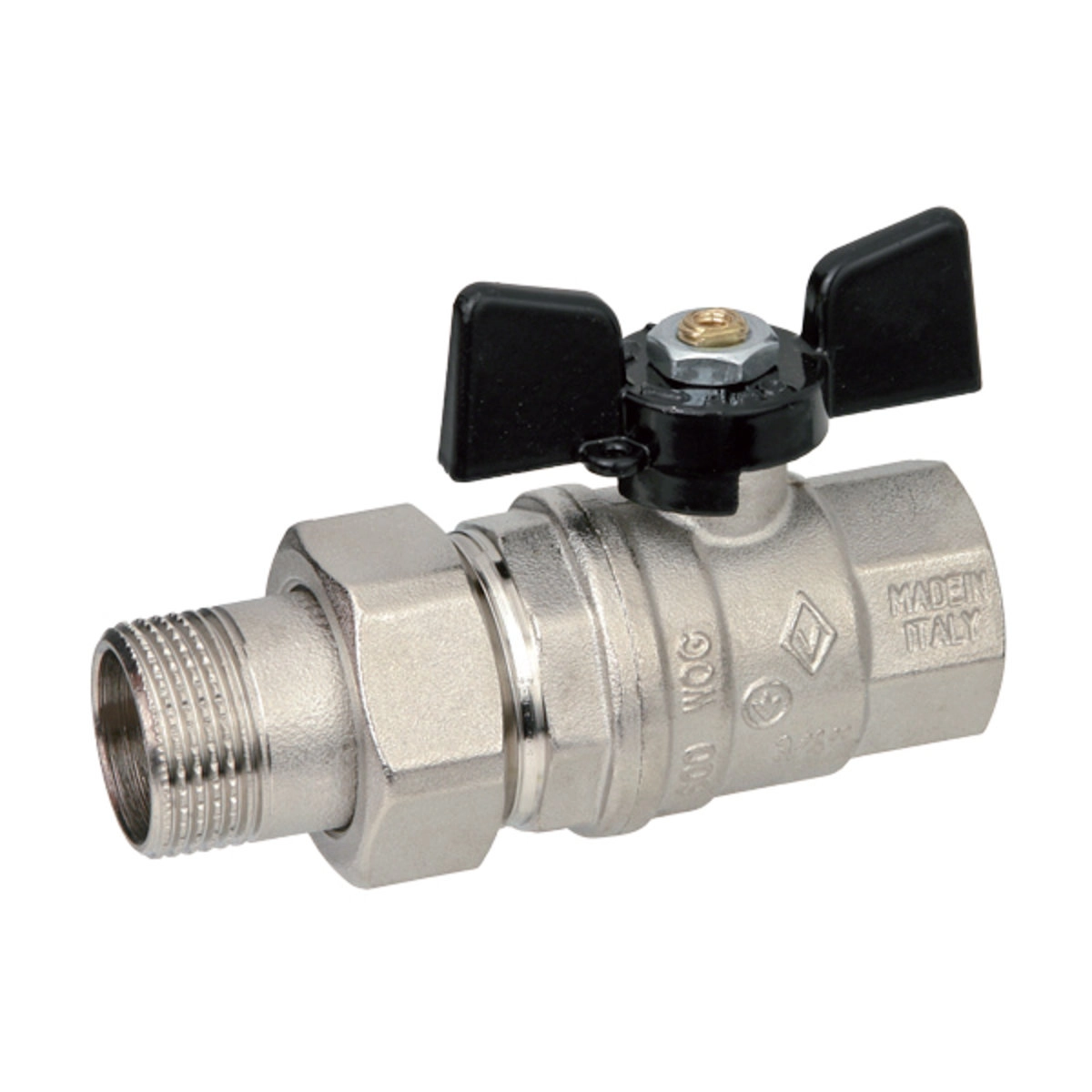 Шаровой кран Bugatti Oregon PN64 1/2″ ВН латунь, c американкой (03220027)