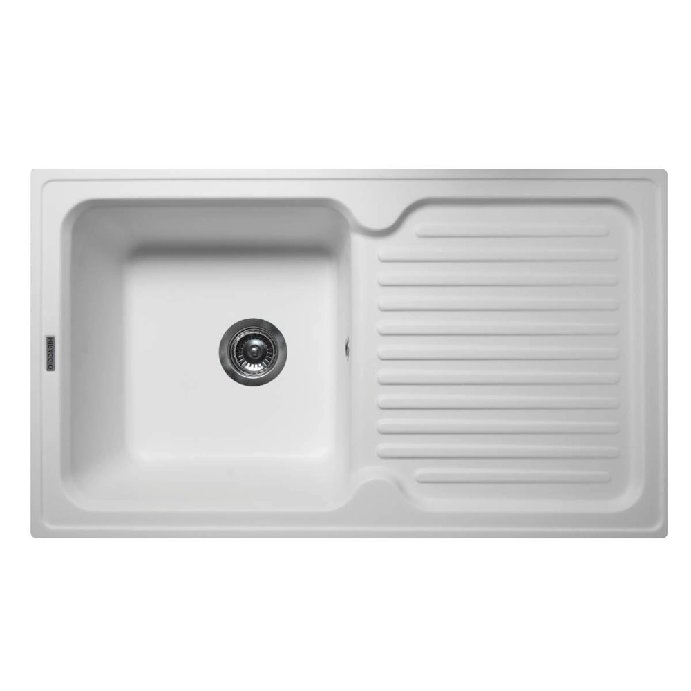 Кухонная мойка MIRAGGIO ORLEAN 861x496 прямоугольная с крылом белая