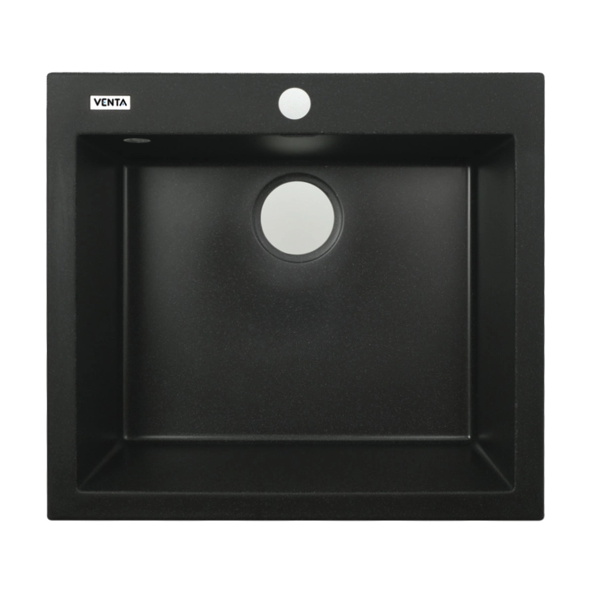 Гранитная мойка VENTA Stone 560x500 врезная, прямоугольная, черная (VS502001)