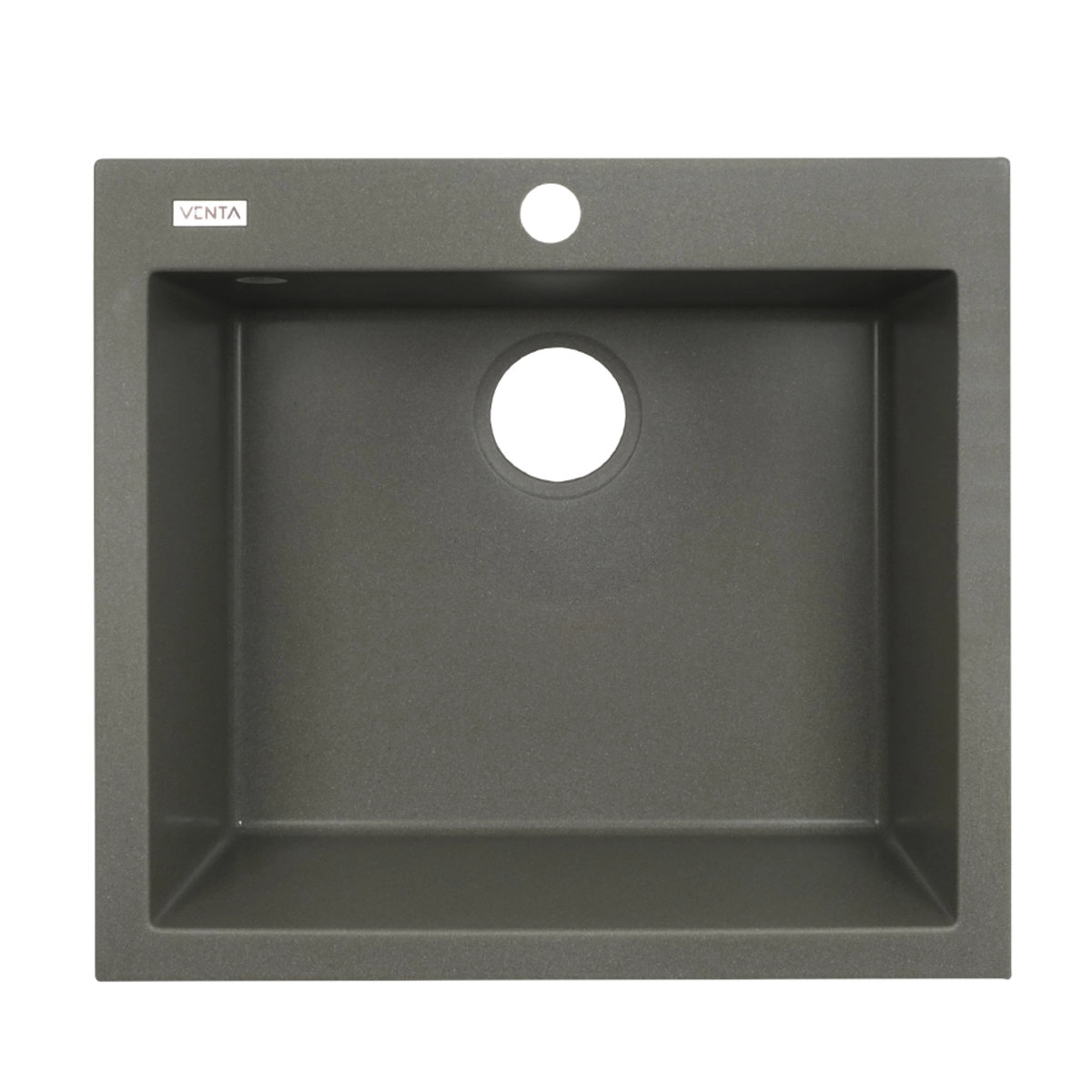 Гранитная мойка VENTA Stone 560x500 врезная, прямоугольная, серая (VS502002)