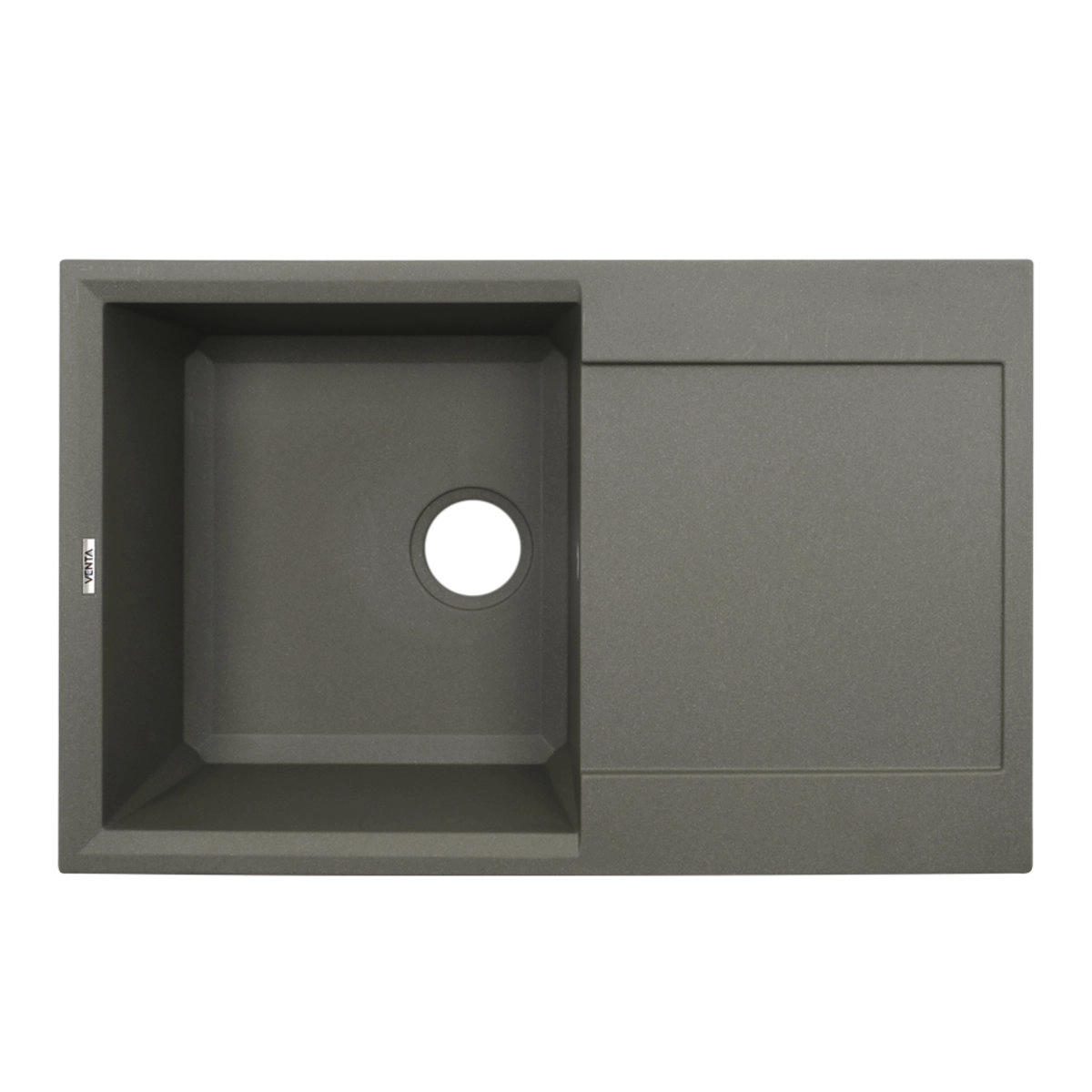 Гранитная мойка VENTA Stone 780x495 врезная, прямоугольная, серая (VS503002)