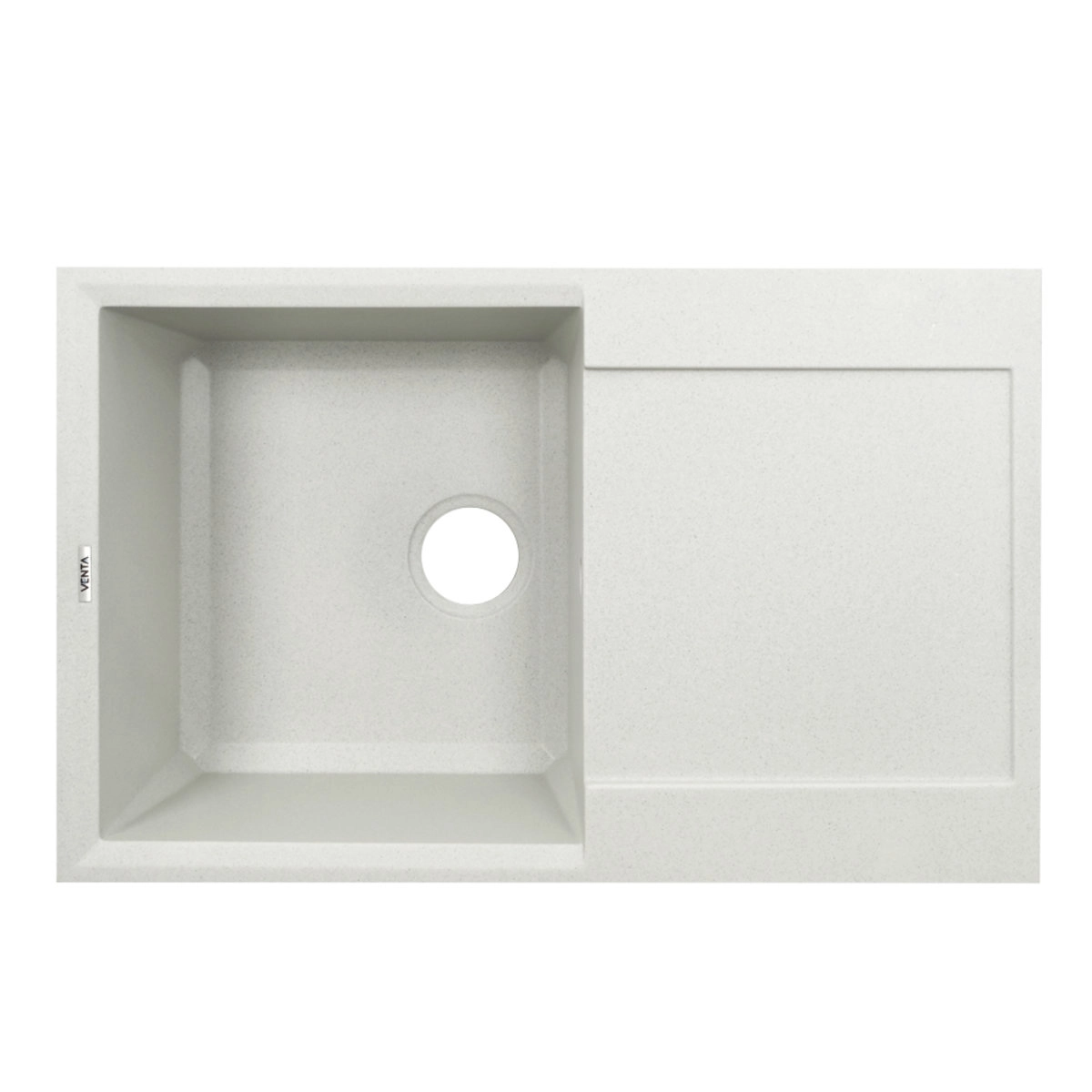 Гранитная мойка VENTA Stone 780x495 врезная, прямоугольная, белая (VS503004)