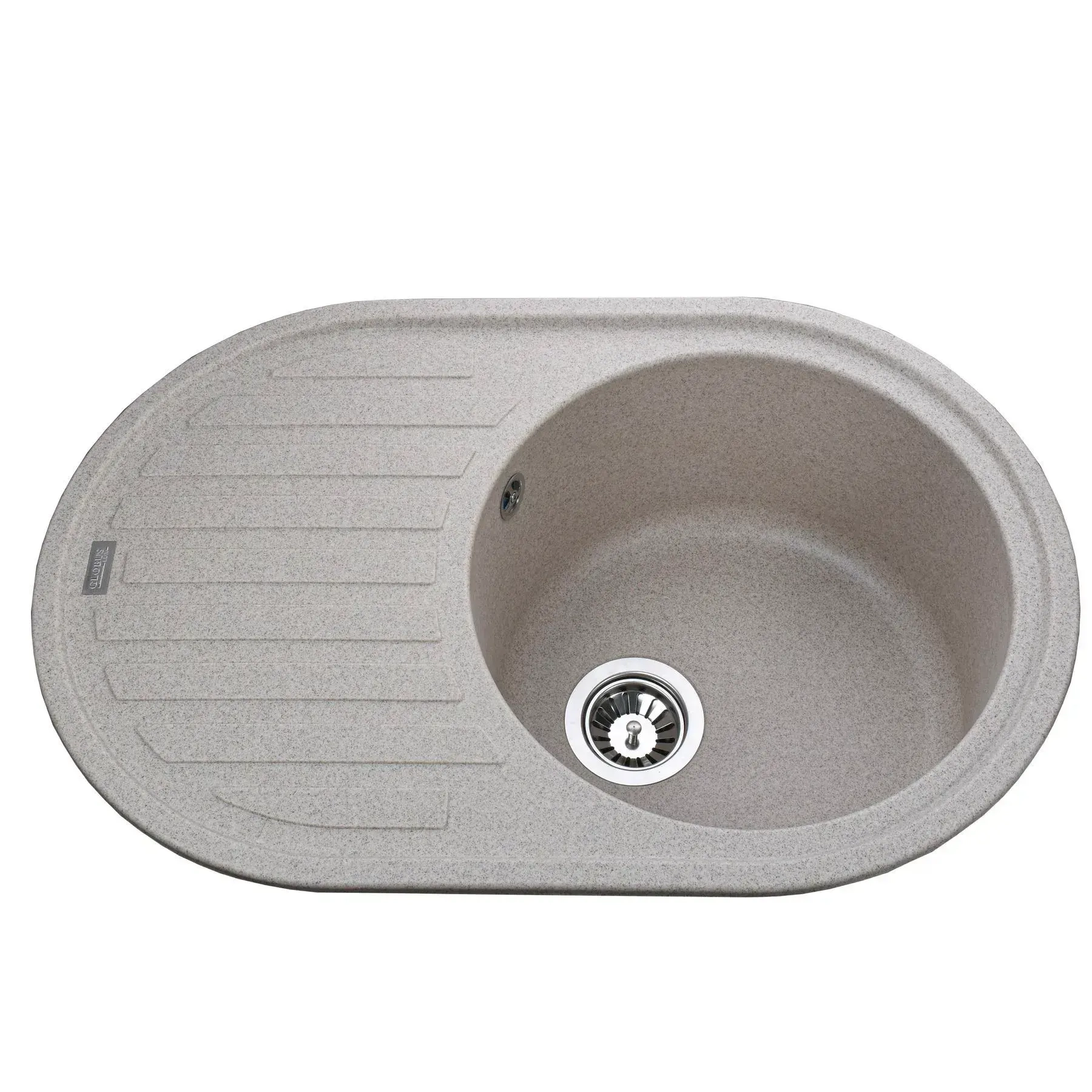 Гранитная мойка Globus Lux OHARA 770x500 накладная, овальная, серый