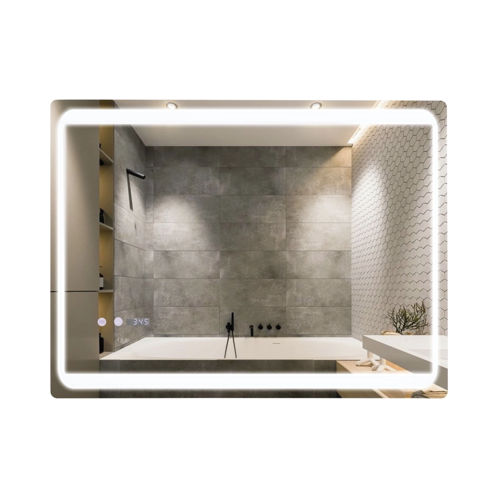 Зеркало для ванной комнаты Qtap Mideya 800x600 прямоугольное с LED-подсветка Touch и антизапотеванием QT2078NCF8060W