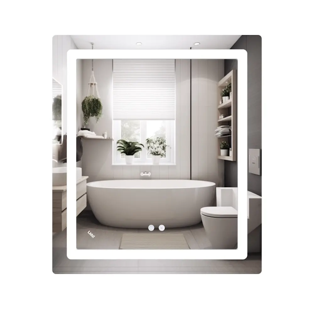 Зеркало для ванной комнаты Lidz Kubis KU2 700x800 прямоугольное, с LED-подсветкой и антизапотеванием (LD78LF904708048447)
