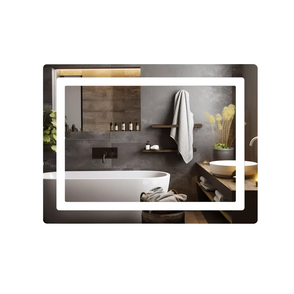 Зеркало для ванной комнаты Lidz Kubis KU2 600x800 прямоугольное, с LED-подсветкой и антизапотеванием (LD78LF904806048446)