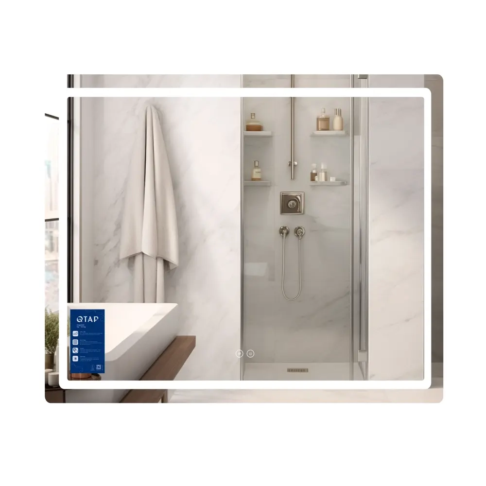 Зеркало для ванной комнаты Qtap Mideya MI2 700x900 прямоугольное, с LED-подсветкой и антизапотеванием (QT2078NCF9070)