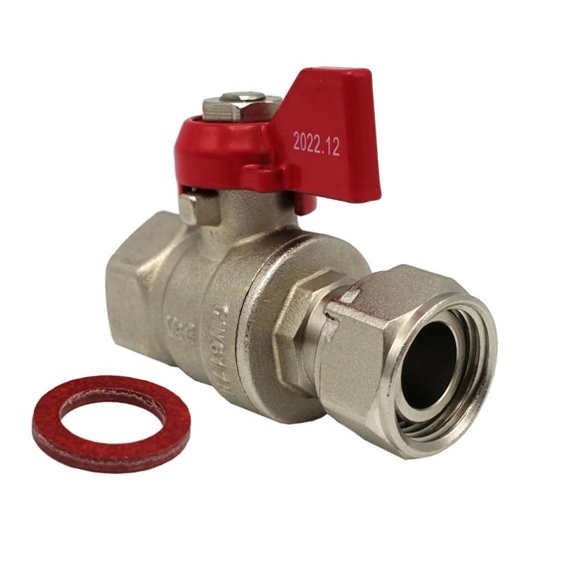Шаровой кран с накидной гайкой V&G 1/2" ВВ прямой, латунь (VG-107201)