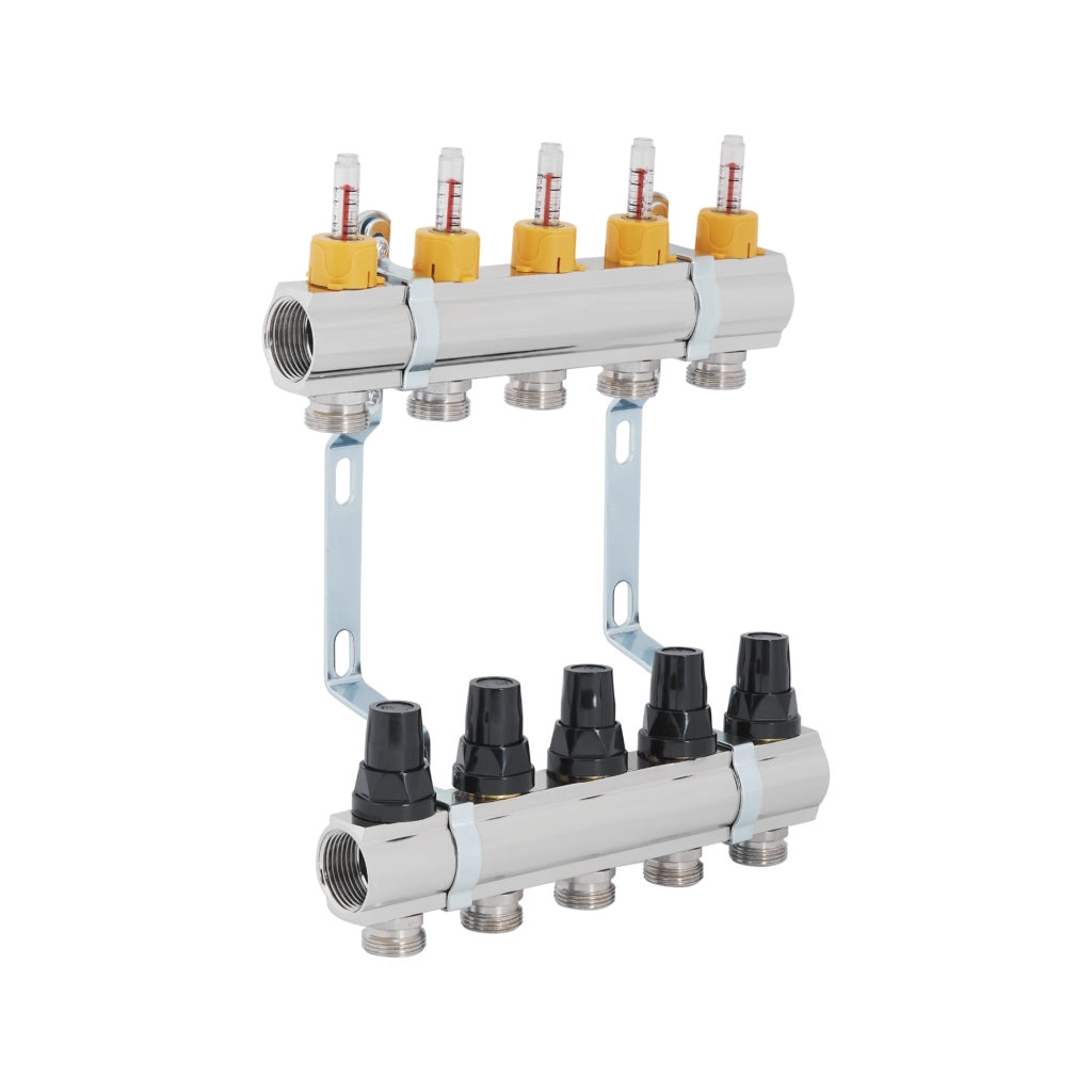 Коллектор для теплого пола  SD Forte 1" 5-ой с расходомерами (SF001W5)