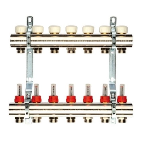 Коллектор теплого пола General Fittings 1"x3/4" 7 выходов, с расходомерами (650071N100507A)