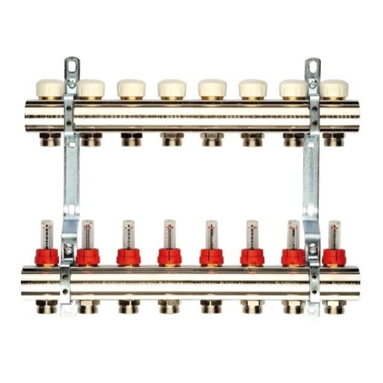 Коллектор теплого пола General Fittings 1"x3/4" 8 выходов, с расходомерами (650071N100508A)