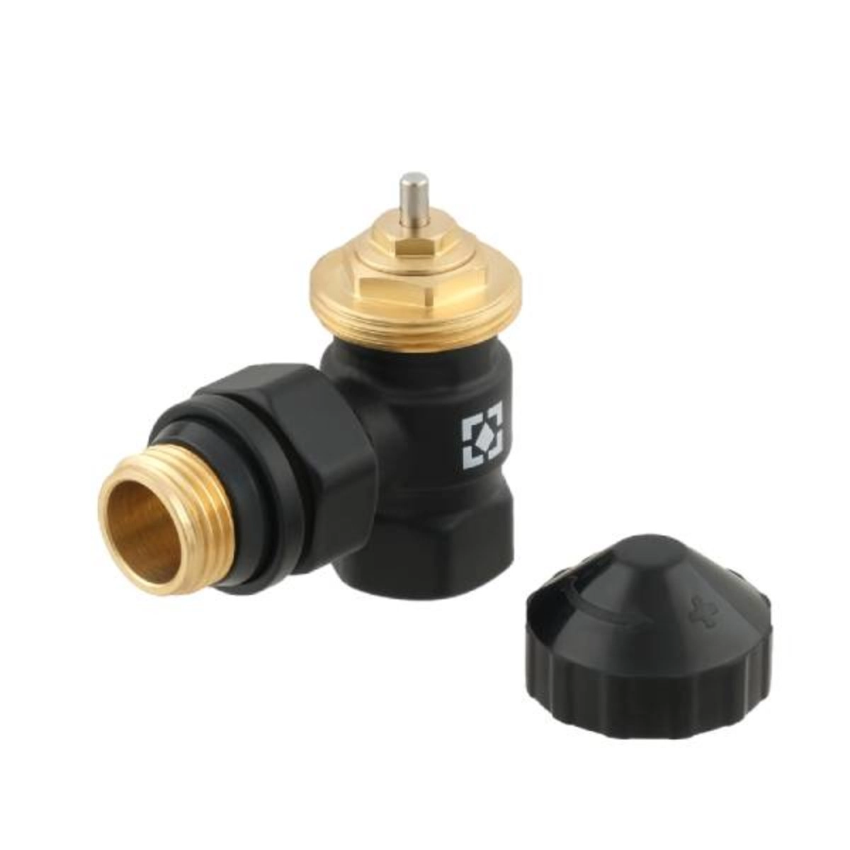 Термостатический клапан Raftec DKPT11-B 1/2"х1/2" угловой, черный