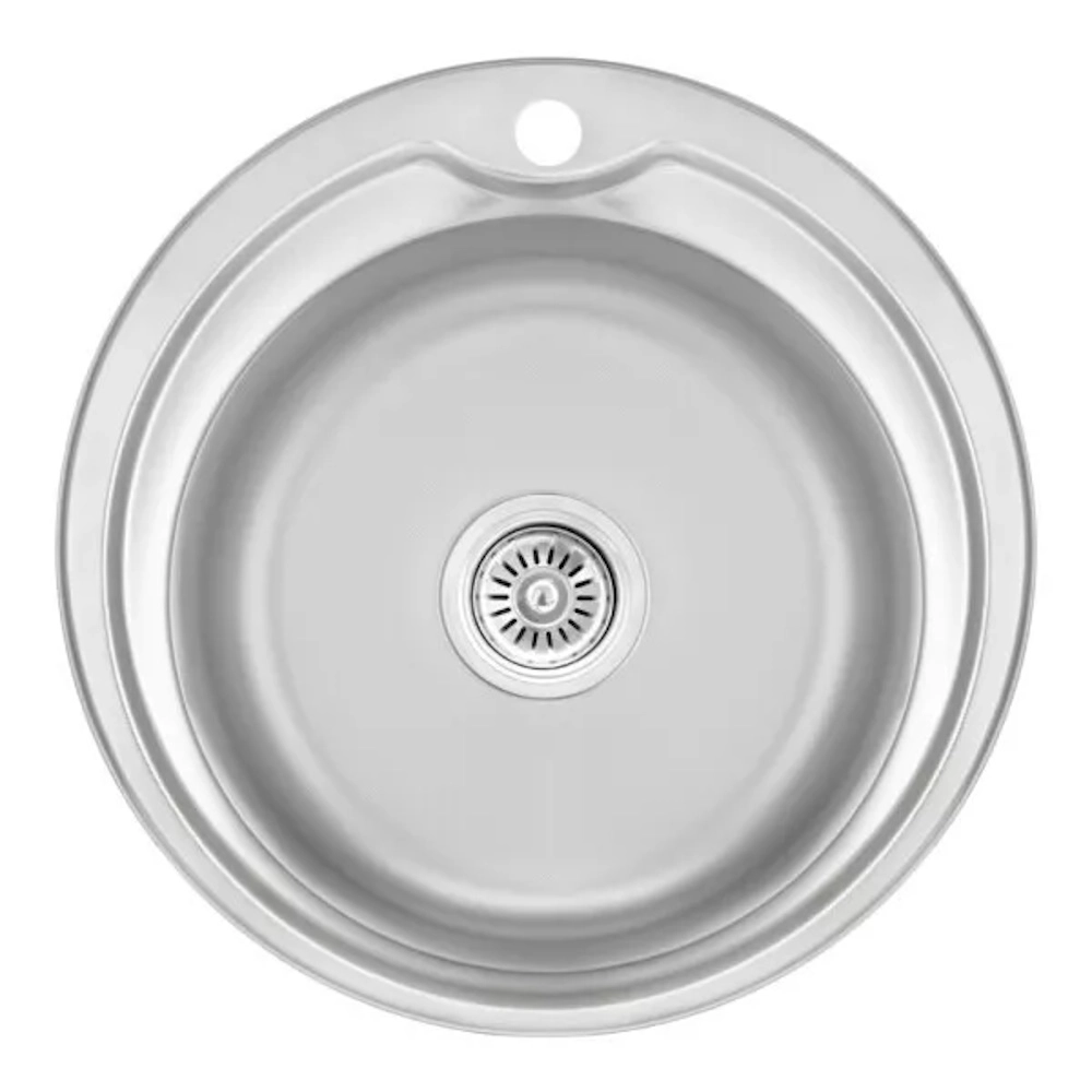 Кухонная мойка WEZER 510(06) Decor 510x180 мм с сифоном, круглая