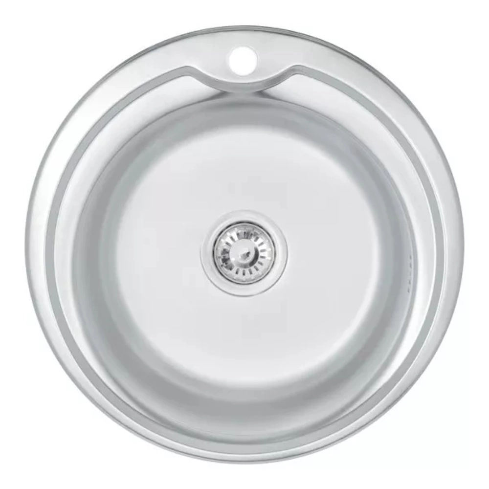 Кухонная мойка WEZER 510(08) Satin 510x180 мм с сифоном, круглая