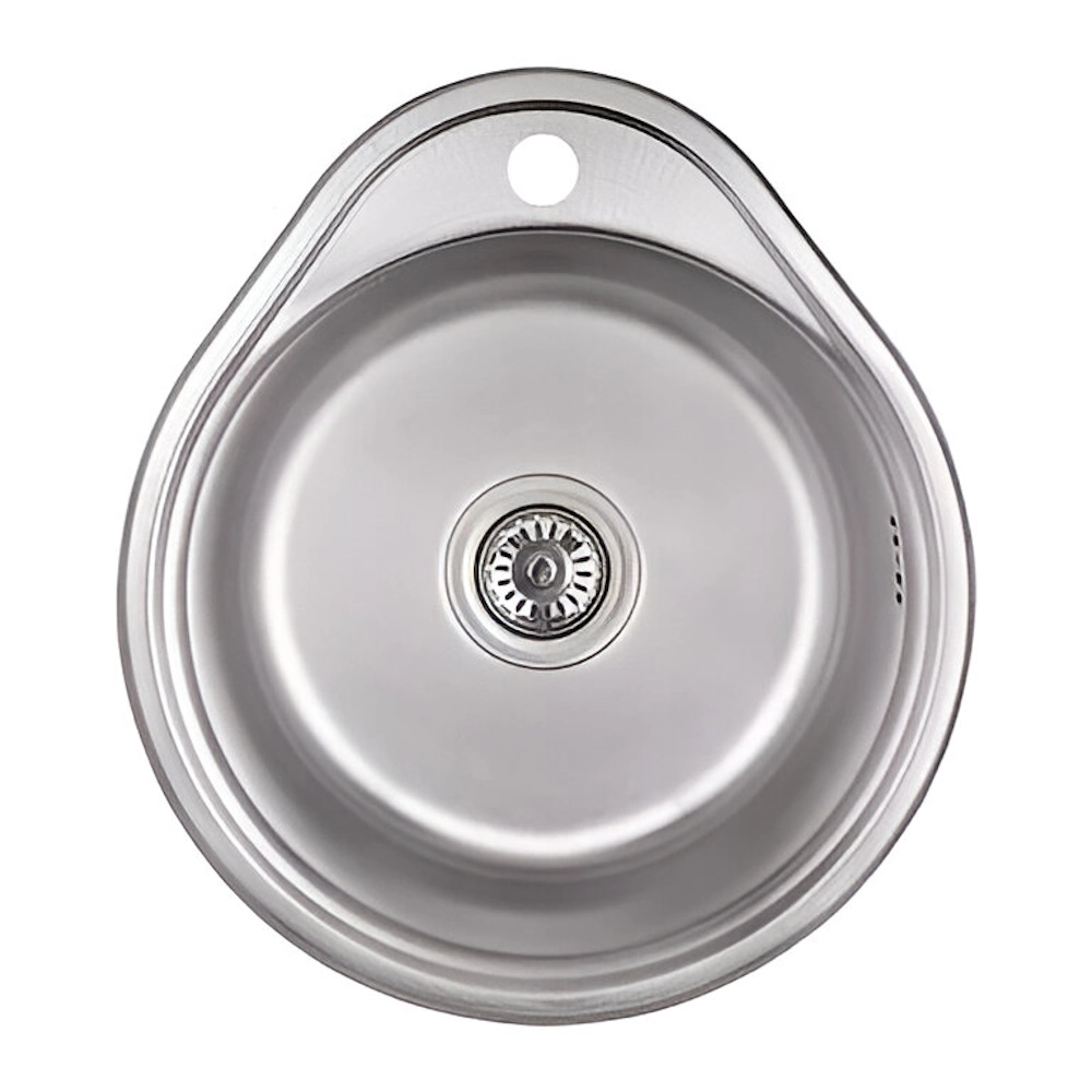 Кухонная мойка WEZER 4843(06) Satin 480x430x160 мм с сифоном, круглая