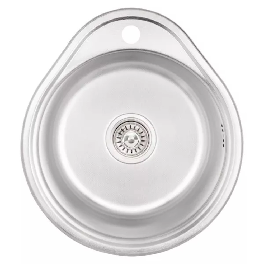 Кухонная мойка WEZER 4843(06) Decor 480x430x160 мм с сифоном, круглая