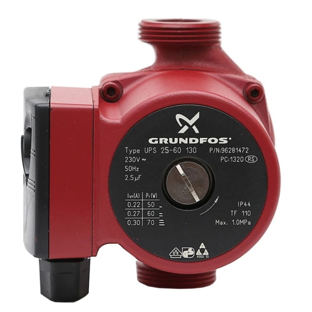 Циркуляционный насос Grundfos UPS 25-60-130 70 Вт H 6 м Q 50 л/мин механический (99150120)
