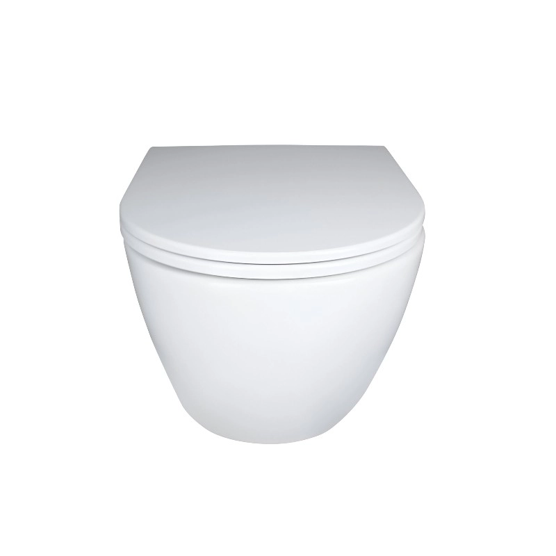 Подвесной унитаз Qtap Robin 490x370 овальный, с сидением, белый (QT1333046EUQW)
