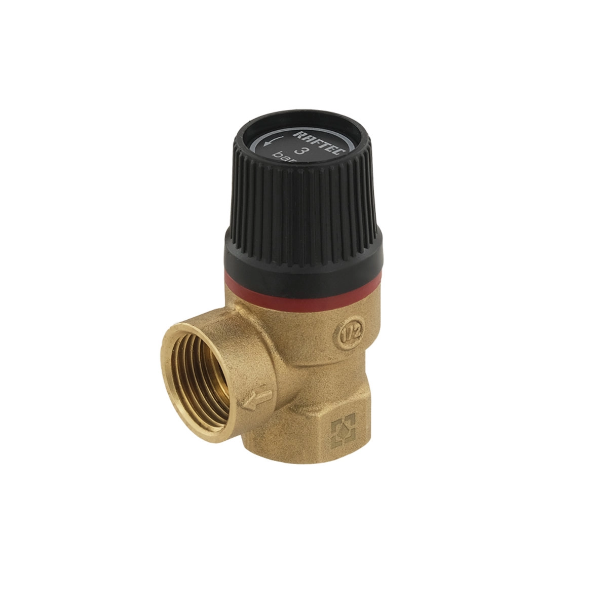 Подрывной клапан Raftec PN3 1/2″ ВВ угловой, латунь (RPR013-F)