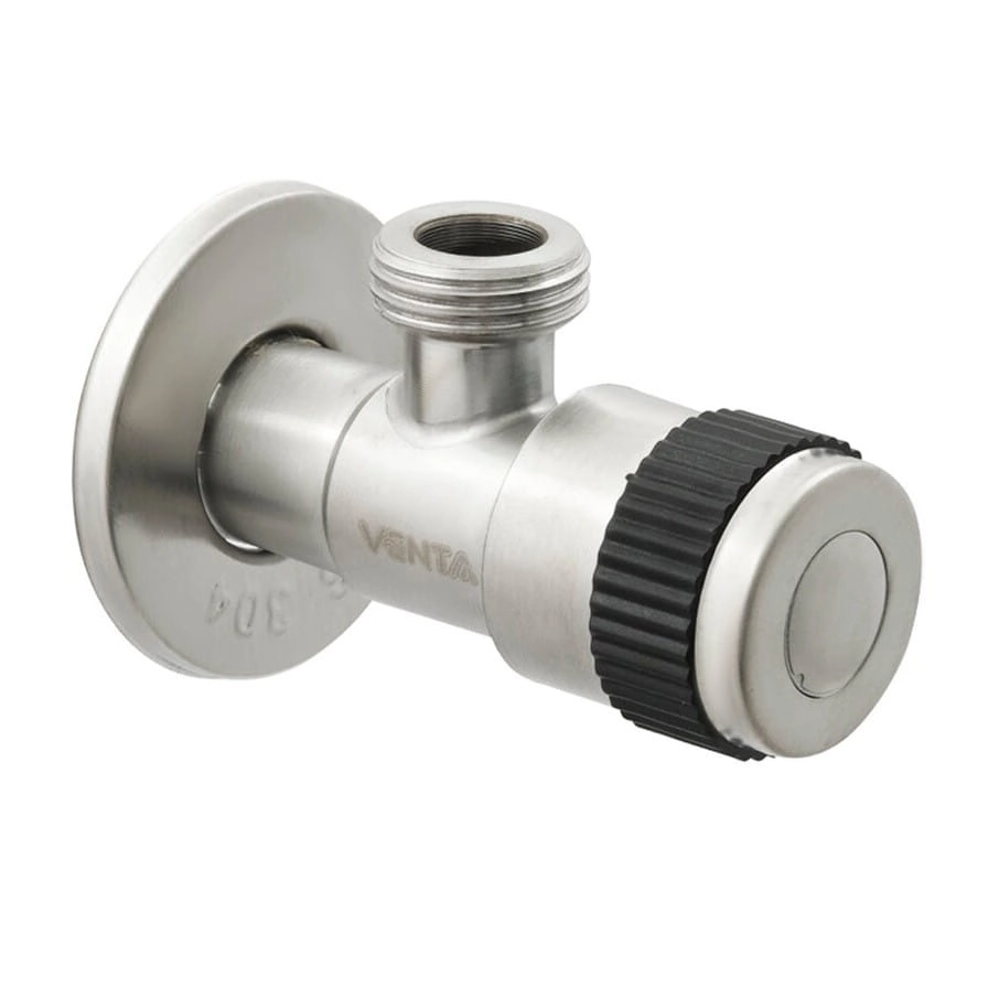 Приборный кран Venta 1/2″x1/2" угловой, нержавеющая сталь (VU12ZBS)