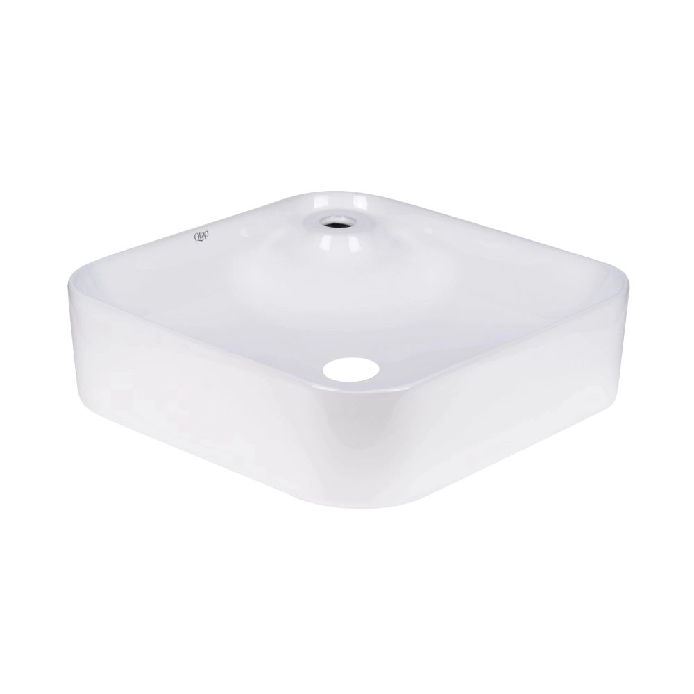 Раковина накладная Qtap Stork 430х430 квадратная, белая (QT15112194WN47318)