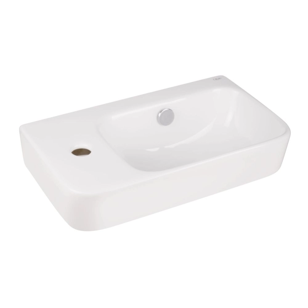 Раковина подвесная Qtap Tern 450х250 в левый угол, белая (QT17115117LWN47327)