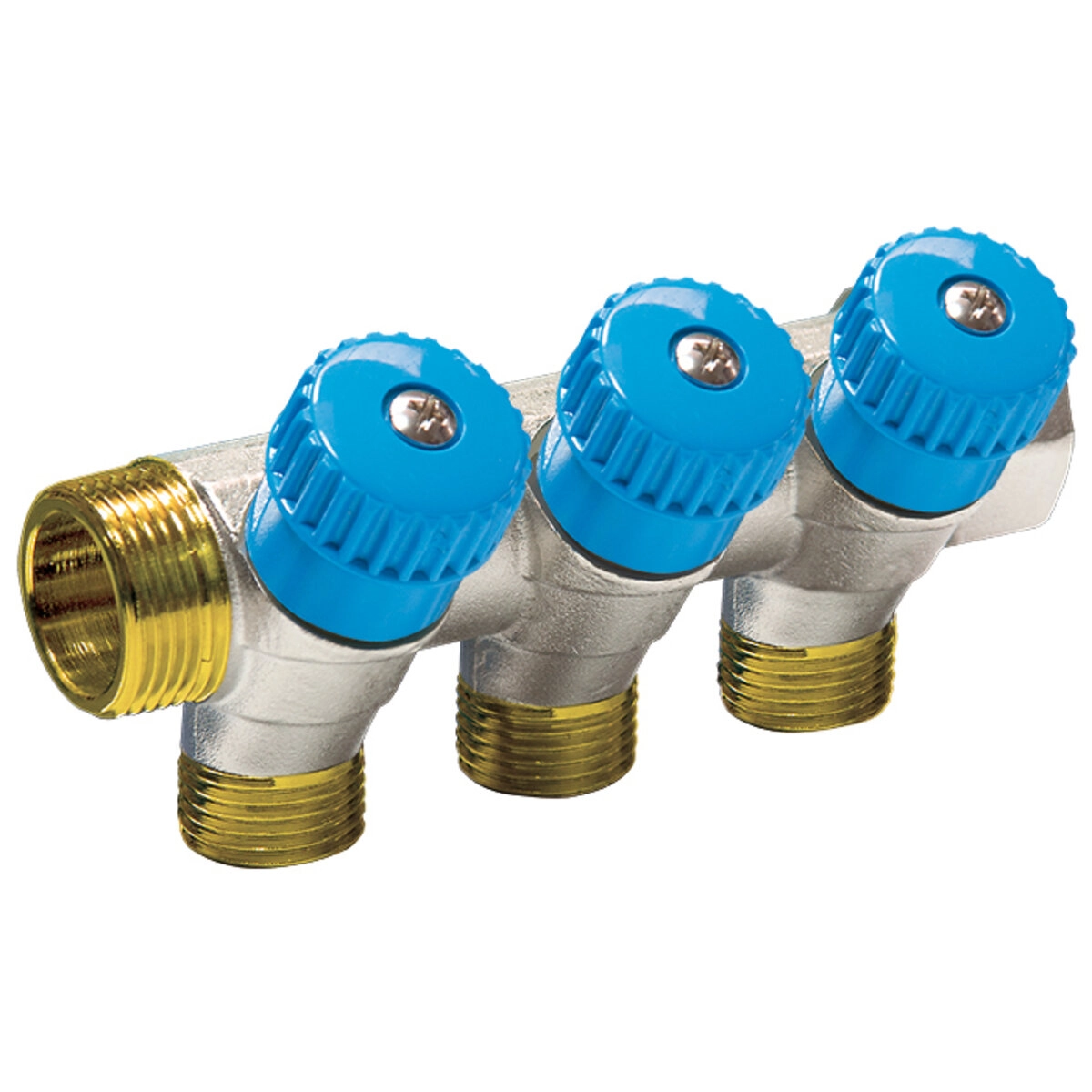 Коллектор для воды COMISA 3/4″х1/2″ ВН с 2 выходами, латунь (88.20.052)