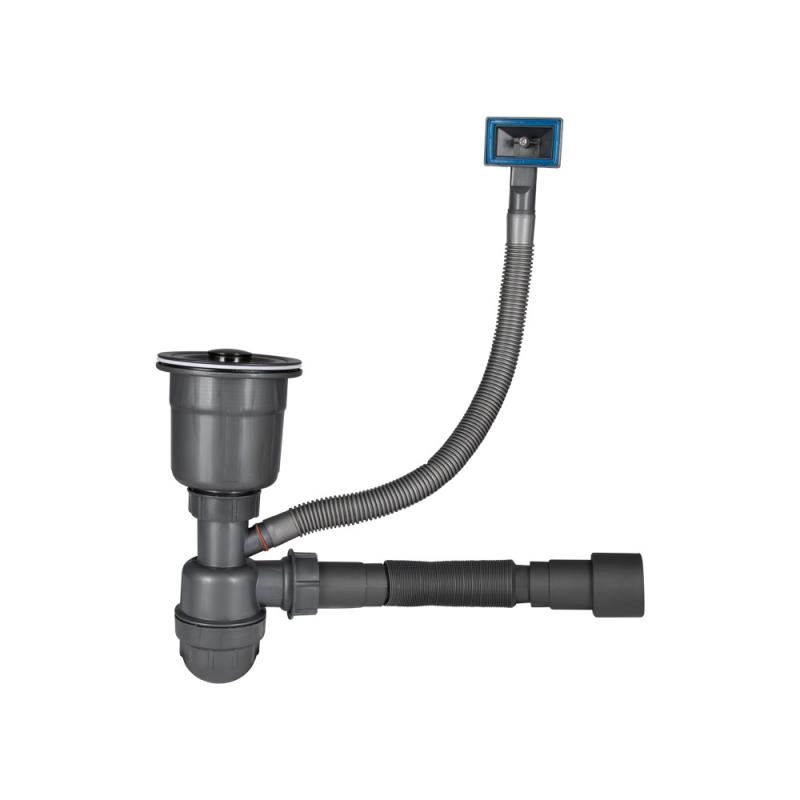 Сифон для мойки Lidz LK15 пластик, черный (LIDZLK15BLPVD)