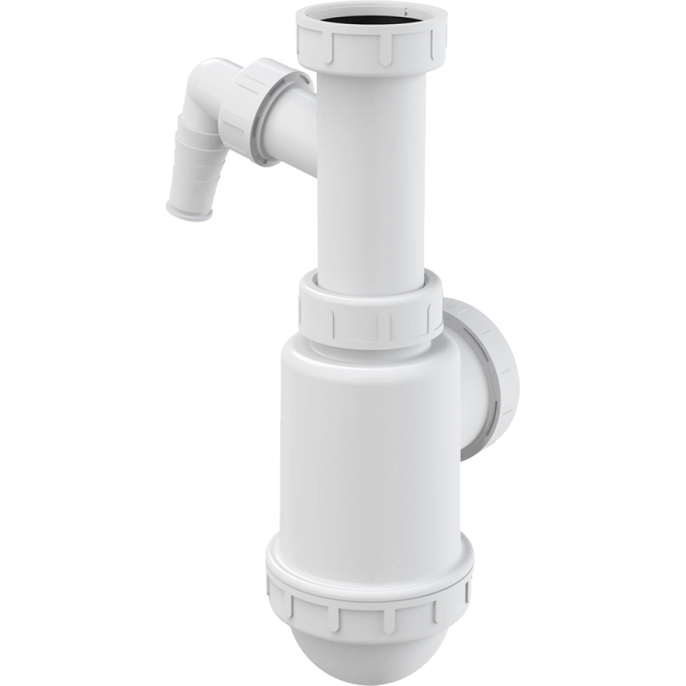 Сифон для мойки AlcaPlast пластик, белый (A443P-DN50/40)