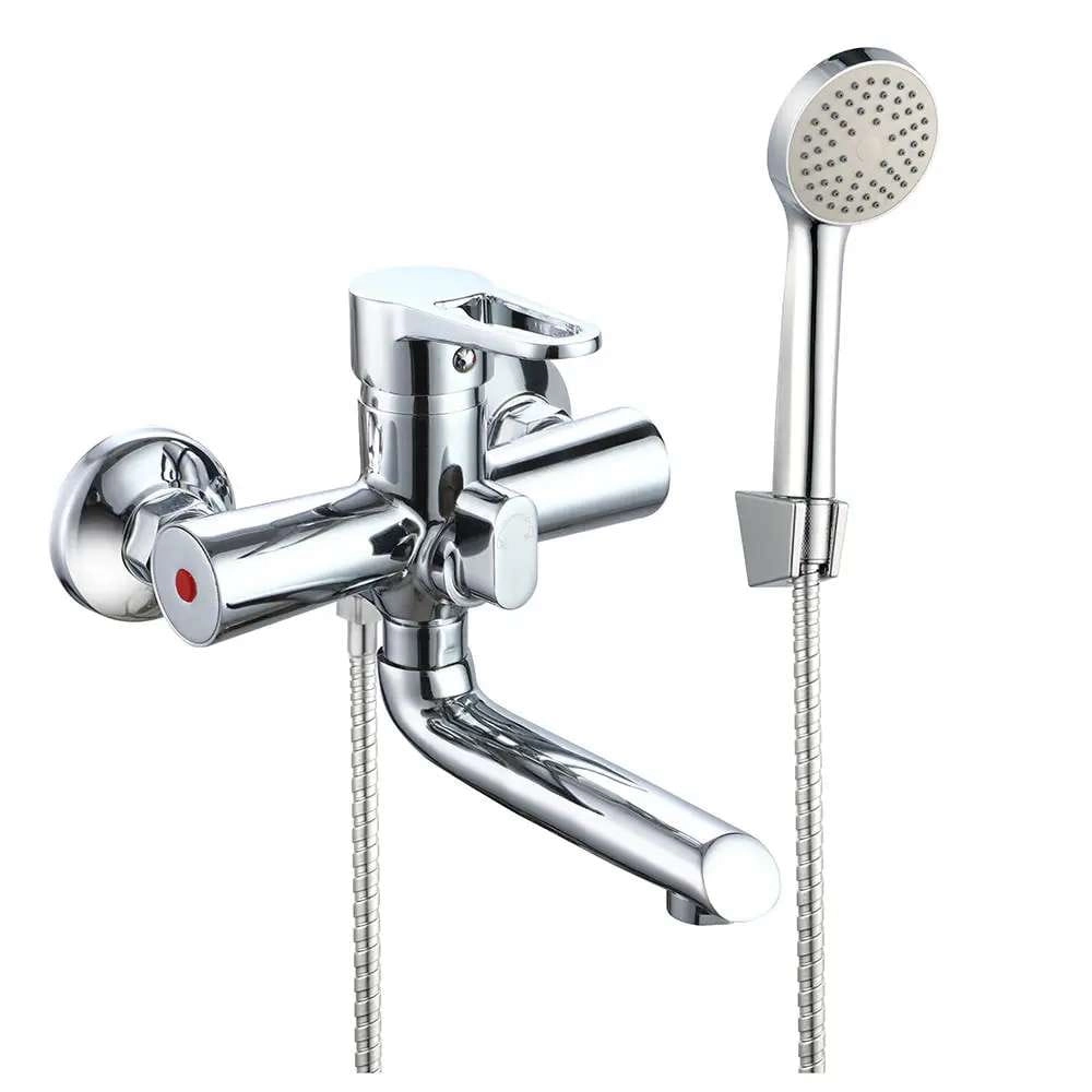 Смеситель для ванны Wezer VRL310-01 однорычажный,  хром + ручная лейка
