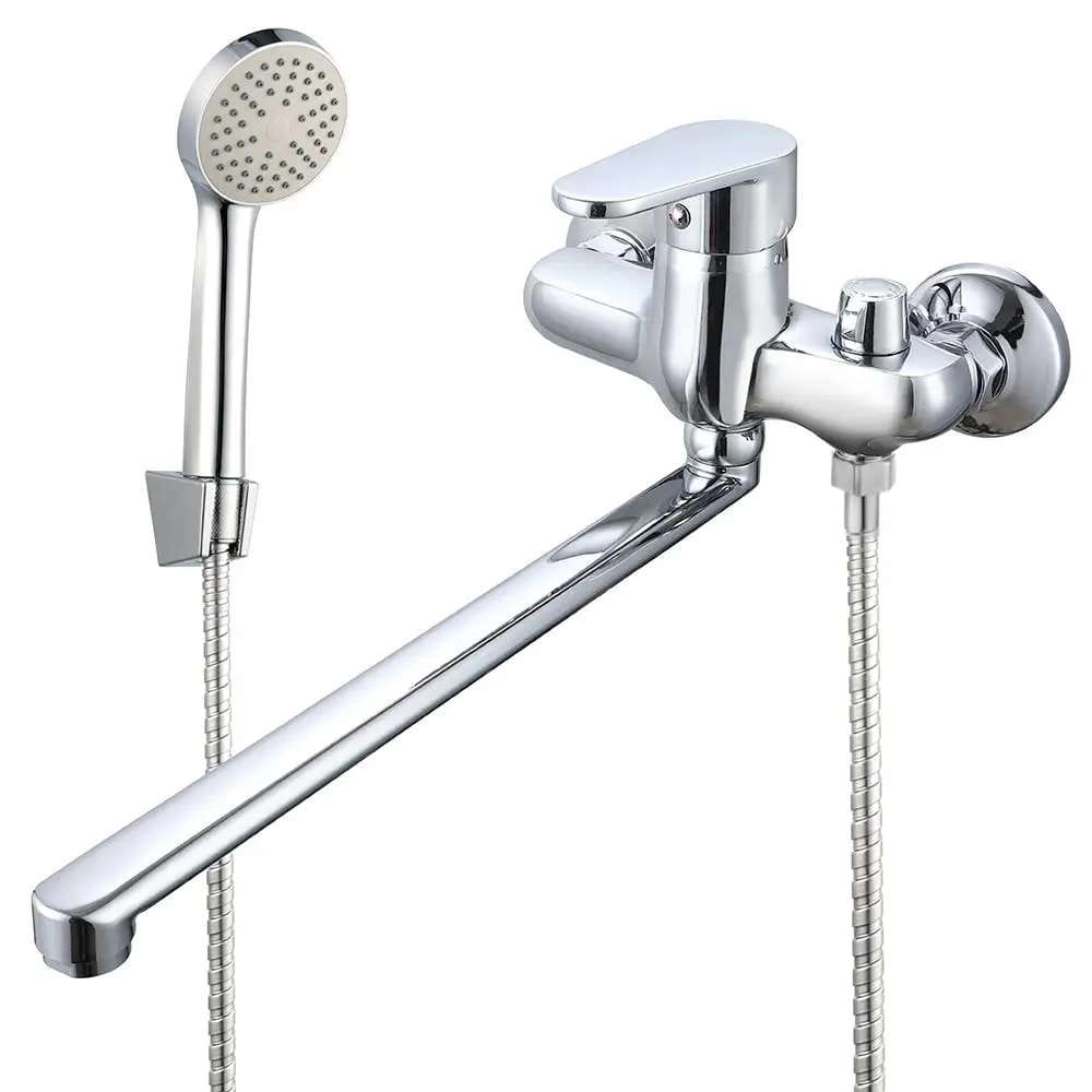 Смеситель для ванны Wezer VRL810-11 однорычажный,  хром + ручная лейка