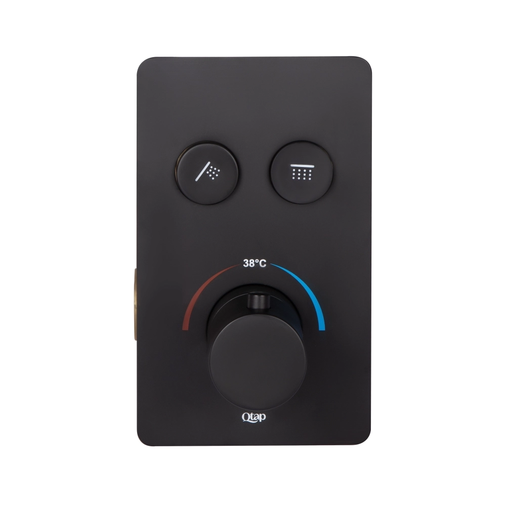 Смеситель для душа Qtap Votice термостатический, черный матовый (QTVOT6442T105NKB)
