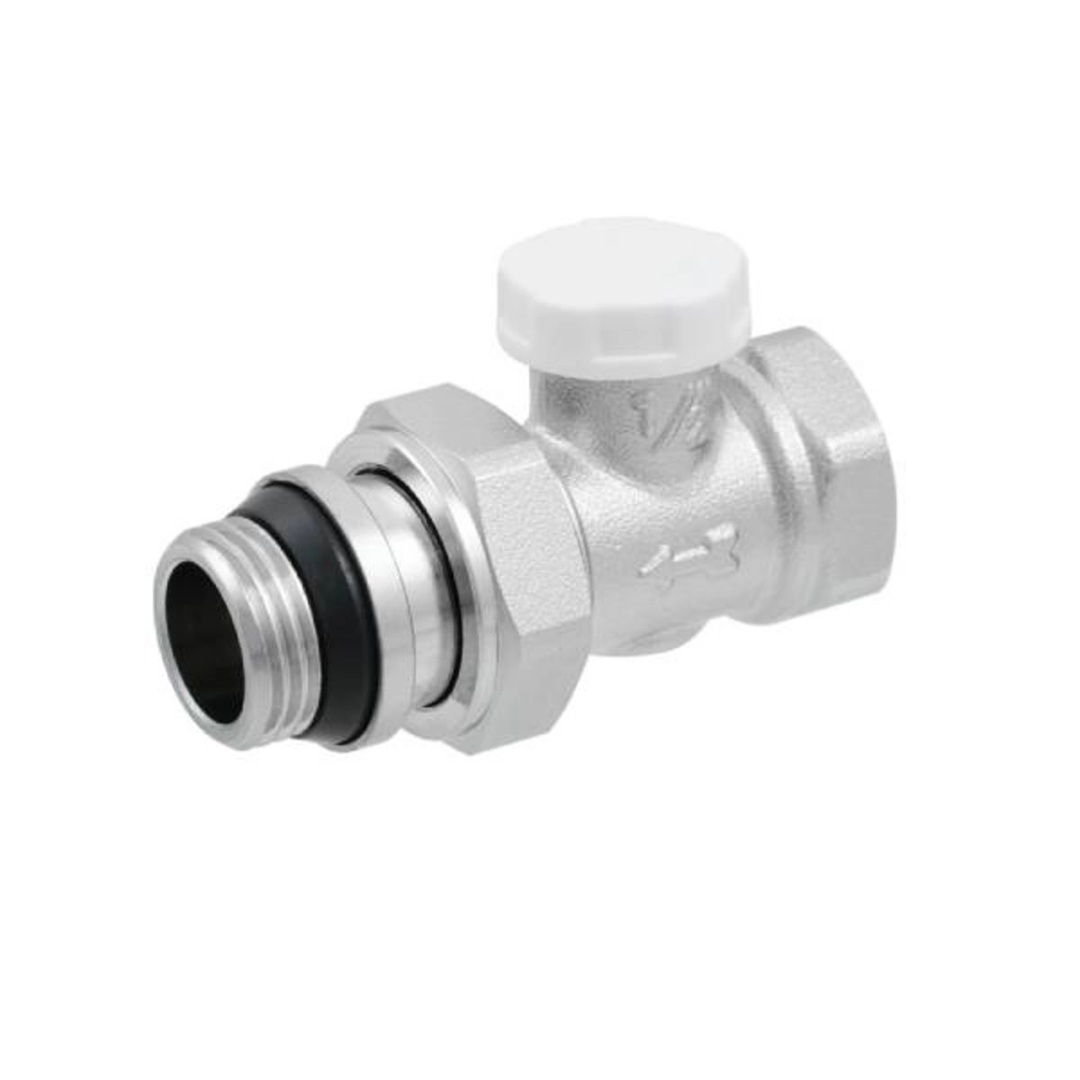 Кран радиаторный Polmark 1/2″x1/2″ НВ прямой, белый