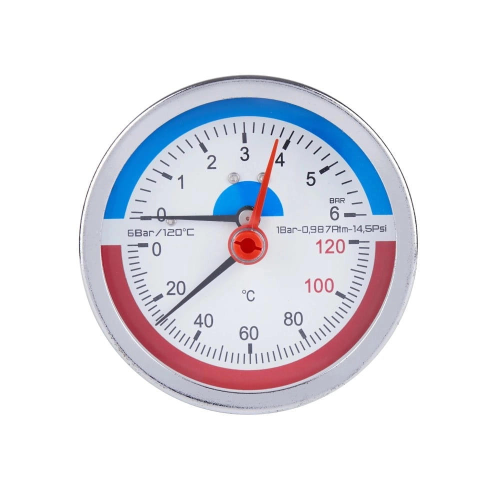 Термоманометр аксиальный Thermo Alliance Standart биметаллический 1/2" 6 бар 120°C (SD1736B)