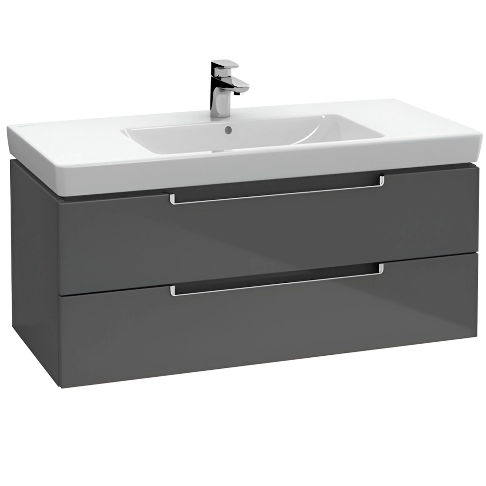 Тумба в ванную Villeroy & Boch Subway 2.0 98,7х44,9 подвесная, под умывальник, графит (A69710FP)