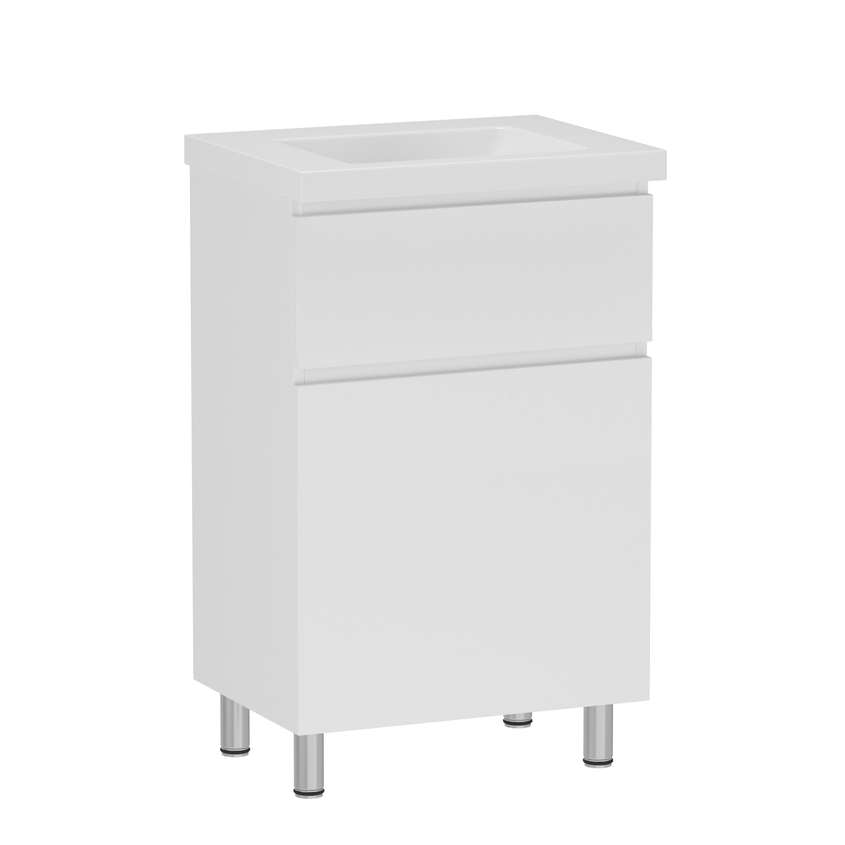 Тумба в ванную RJ Flora-XO 80х45 напольная, с умывальником Moduo, белый (RJFU073-4180WHSET(RJFU073-4180WH+K116-013))