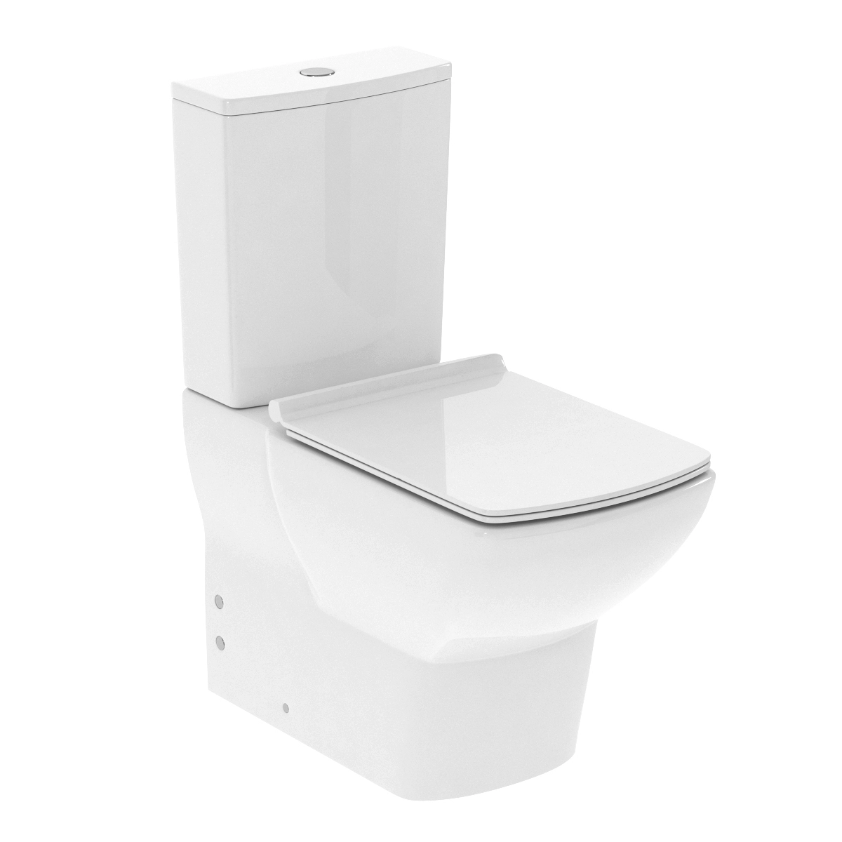 Унитаз компакт DiMARCO MORETTA 645x345 прямоугольный, с сиденьем, белый (DM2A002WH)