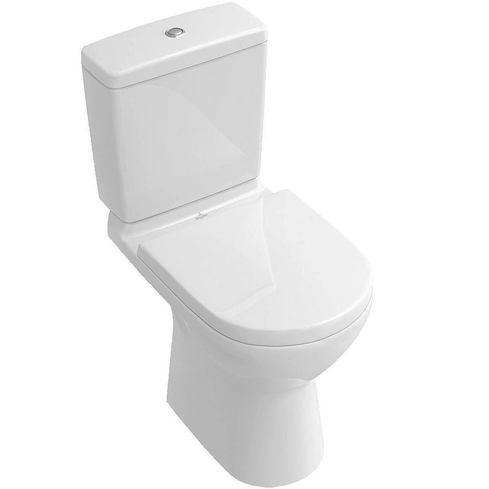 Унитаз компакт Villeroy&Boch O.NOVO 670x365 овальный, с сиденьем, белый (5661T301)