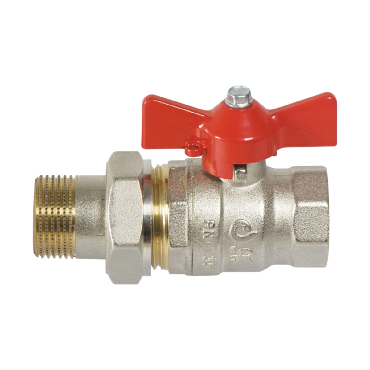 Шаровой кран Comisa 41.31.728 1 1/4"х1 1/4" НВ латунь, с американкой (41.31.728)