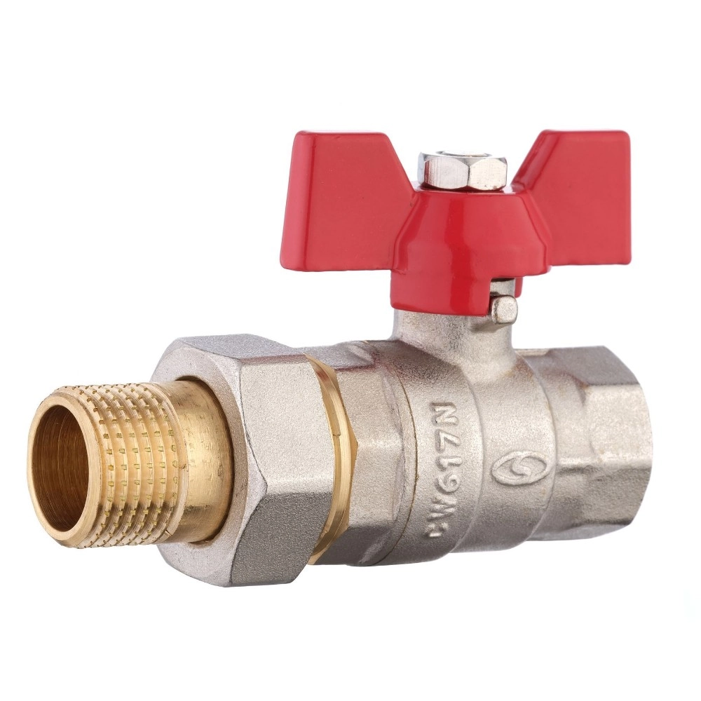 Шаровой кран Solomon 1 1/4" ВН с американкой прямой, латунь усиленный