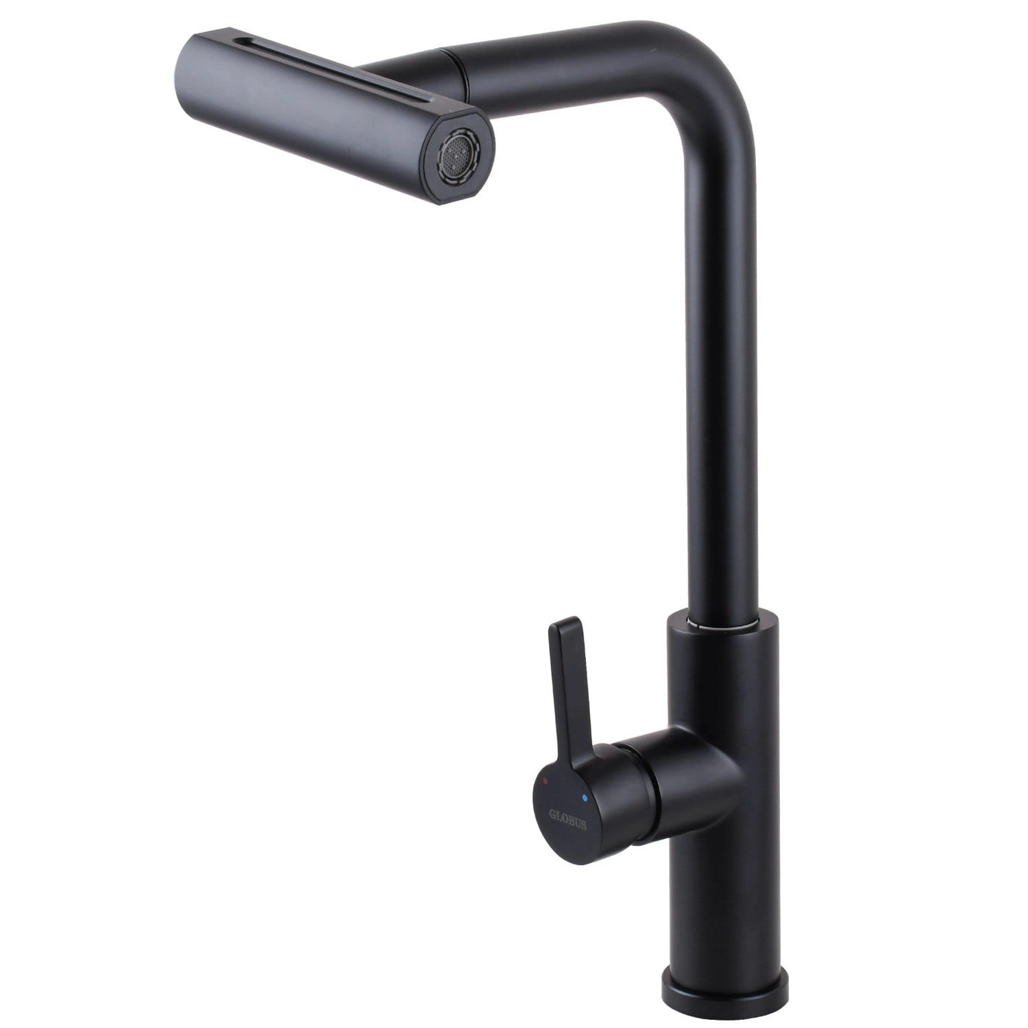 Смеситель для кухни Globus Lux Alpen с выдвижным изливом, черный (SBT1-2044-BB)
