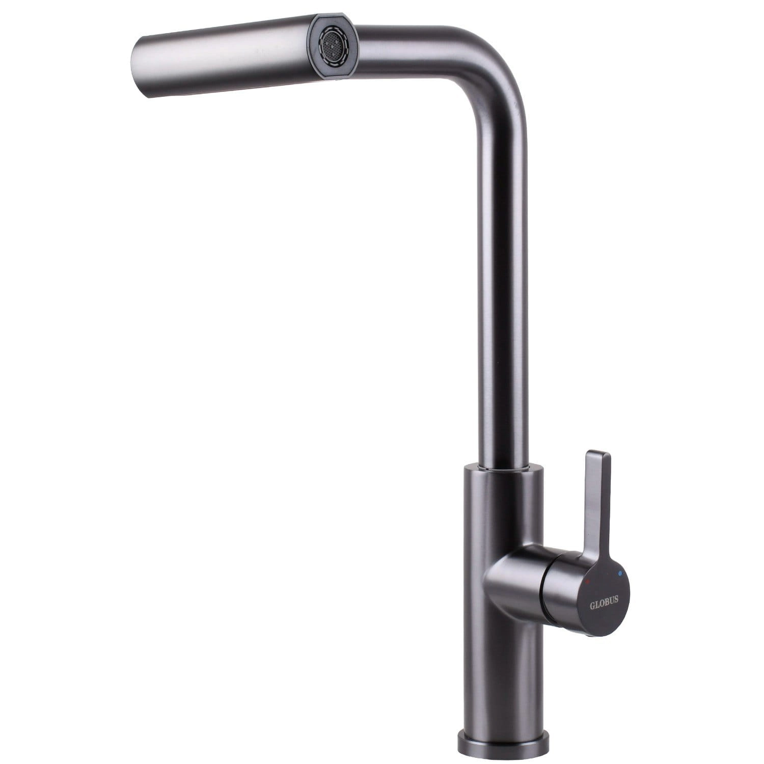 Смеситель для кухни Globus Lux Alpen с выдвижным изливом, графит (SBT1-2044-GP)