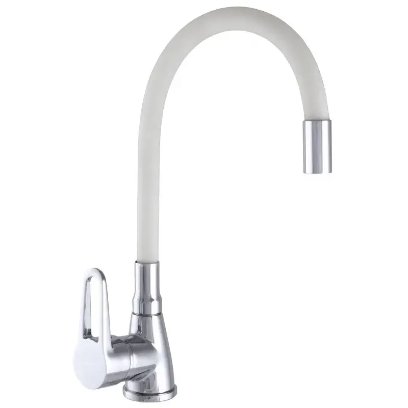 Смеситель для кухни Wezer SOP4-R045 с гибким изливом, белый матовый
