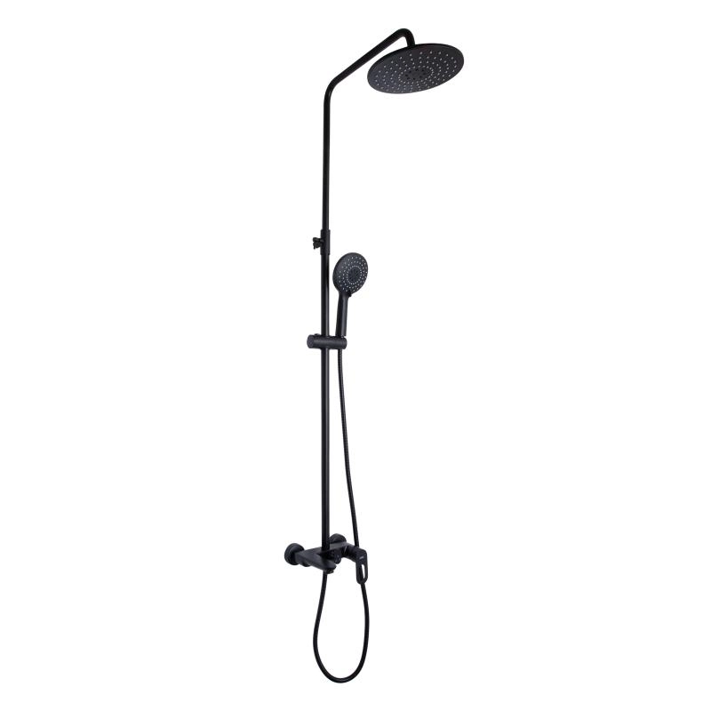 Душевая система  Lidz Latwa 1030 с изливом, латунь, черная (LDLAT1030BLA45422)