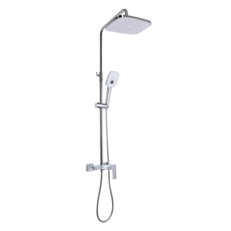 Душевая система  Qtap Gemini с тропическим душем, латунь, хром (QTGEM111CRW45687)