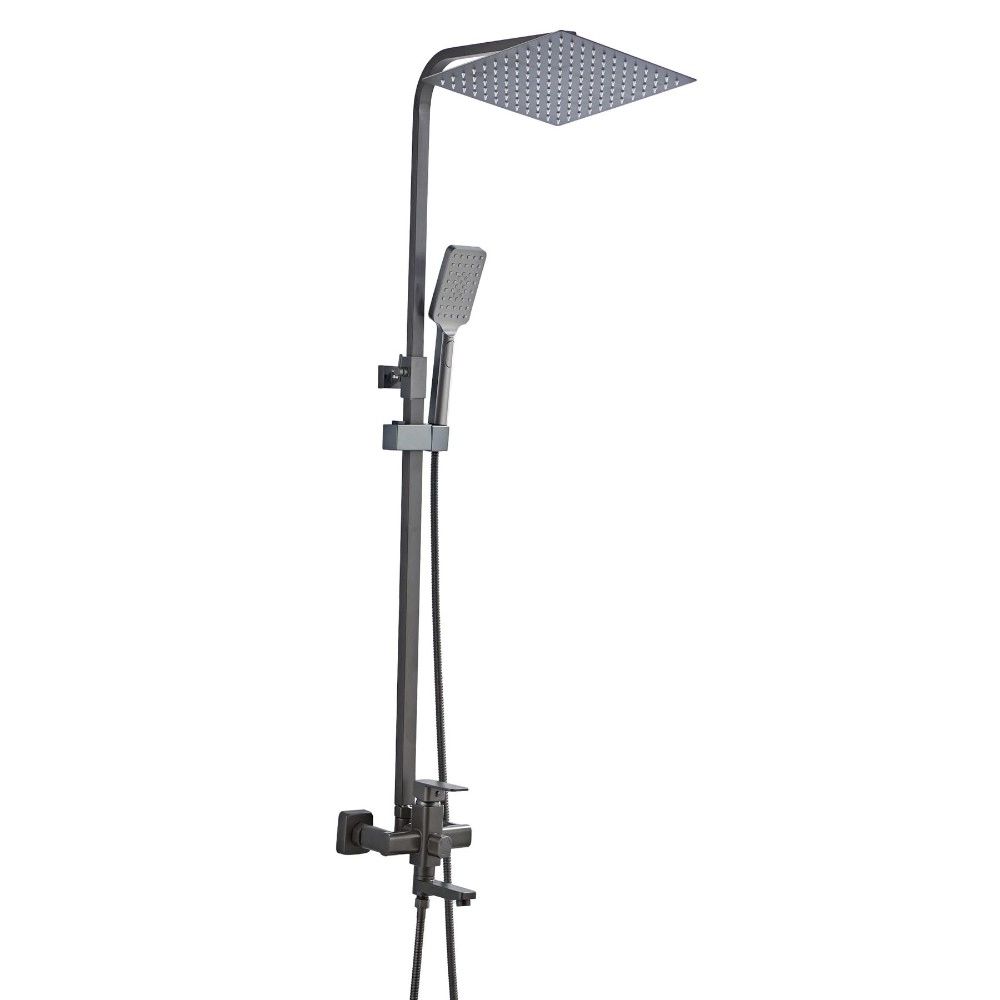 Душевая система Globus Lux Milano с тропическим душем, латунь, графит (VAN-GLM-0026-11-Graphite)