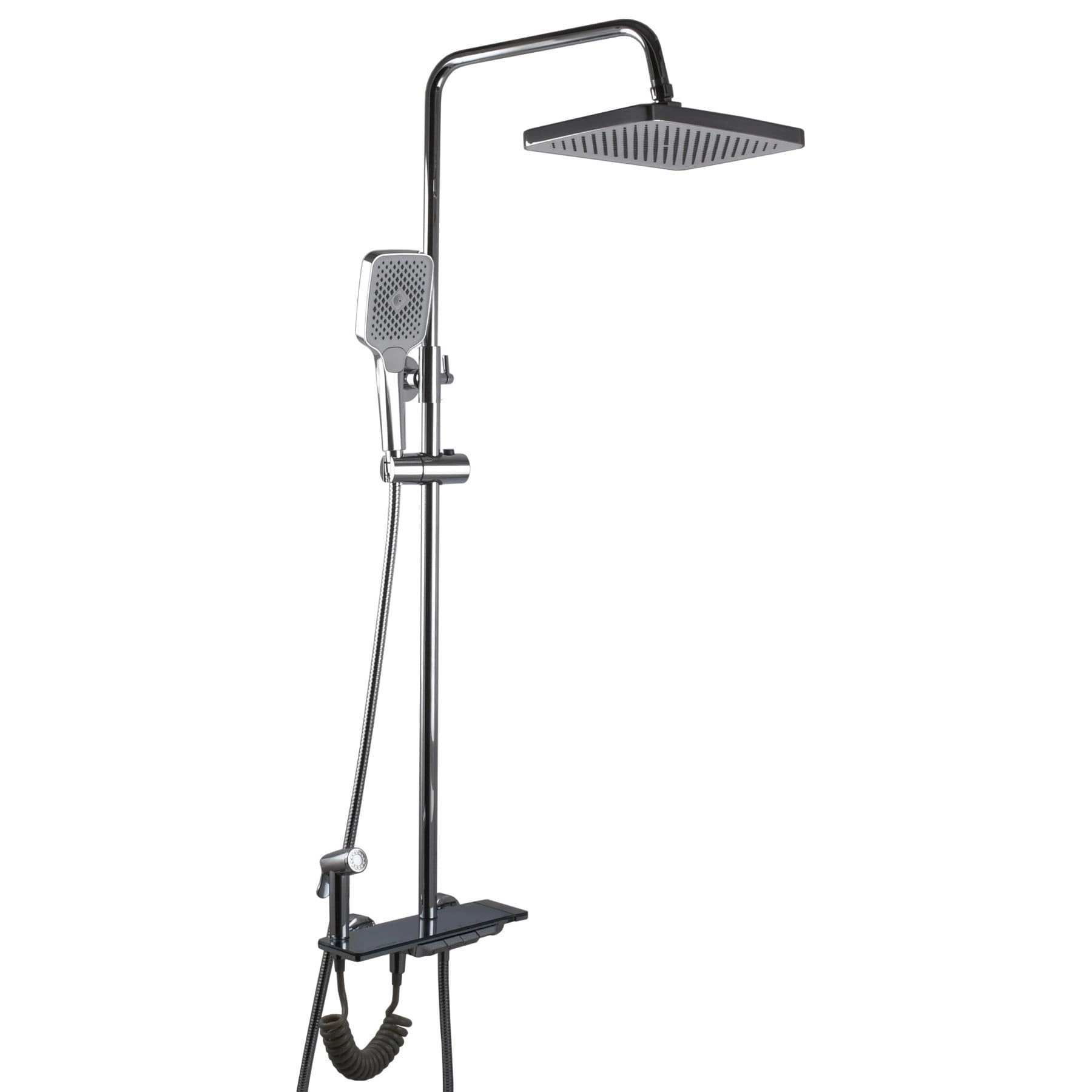 Душевая система Globus Lux Gamma GLGM-3002 с тропическим душем, латунь, хром