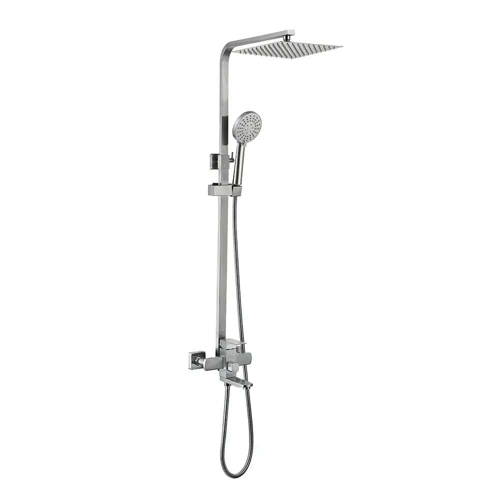 Душевая система Wezer PRO16C-02 с регулировкой высоты, нержавеющая сталь, сатин